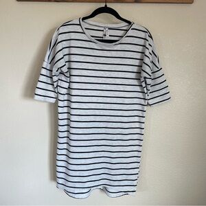 Women’s Oakridge Slouchy Drop Shoulder Striped Tunic Top S - Gray/Black Relaxed